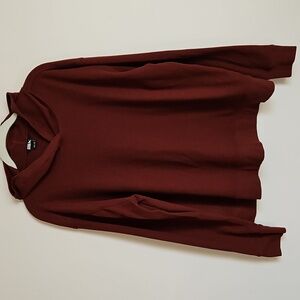 Eddie Bauer Womens XL Waffle Knit Thermal Hoodie Brown Gorpcore Granola